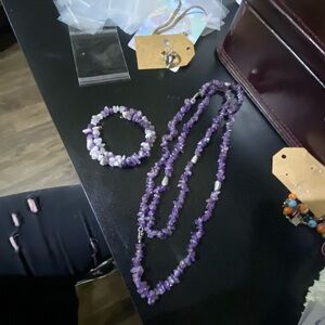 Amethyst Necklace and Bracelet Set